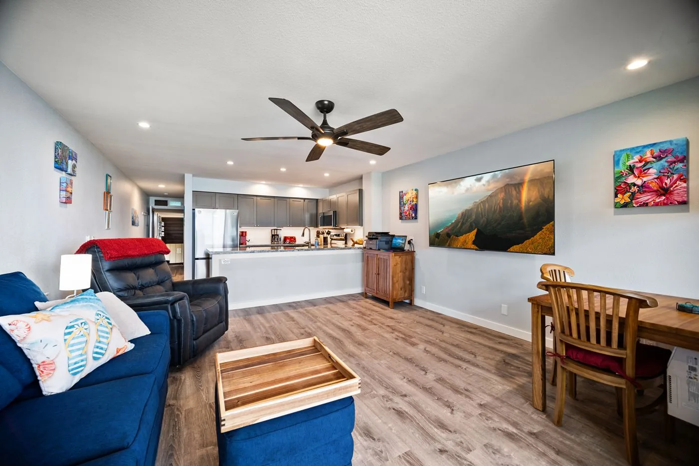 Zero-threshold LVP flooring throughout