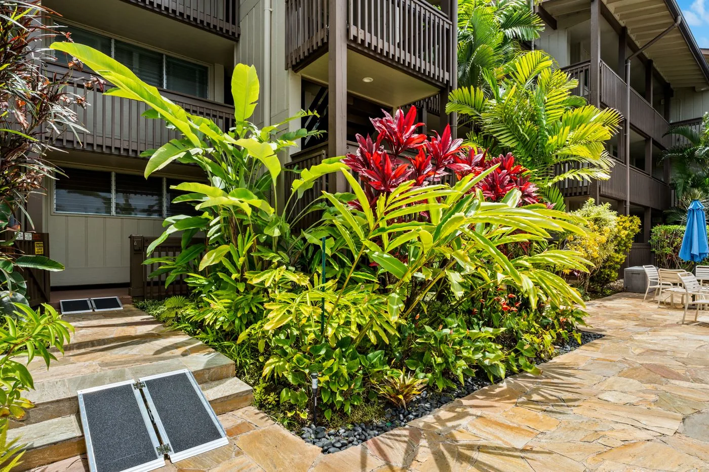 Portable ramp at the pool area