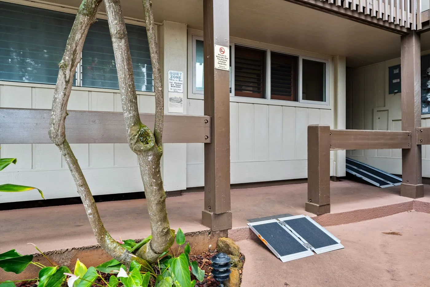 Portable ramp at the unit entrance
